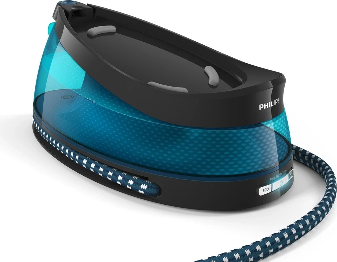 Hekur me avull Philips GC7846/80 me stacion, 2400 W, 1.5 L, SteamGlide, Blu