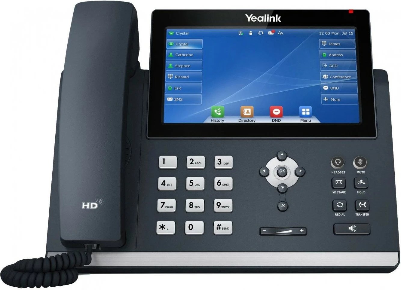 Telefon IP Yealink SIP-T48U, Ekran LED 17.8 cm, Gri