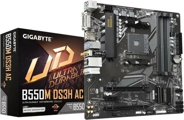Pllakë amë Gigabyte B550M DS3H AC, Socket AM4, micro ATX, WiFi