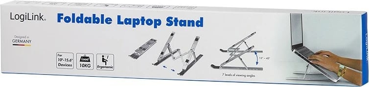 Mbajtëse laptopi e palosshme, LogiLink AA0134, për 10-16 inç, alumin, argjend