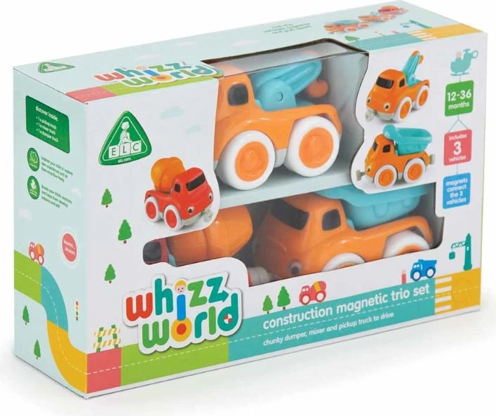 Whizz World Construction Vehicle Magnetic Trio Set
