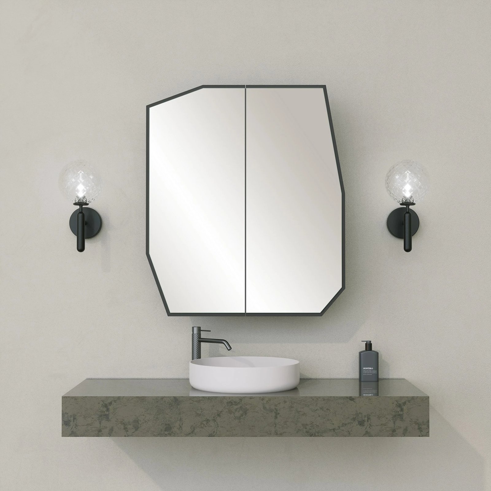 Dollap banjoje Hanah Home, Quartz, ngjyrë e zezë