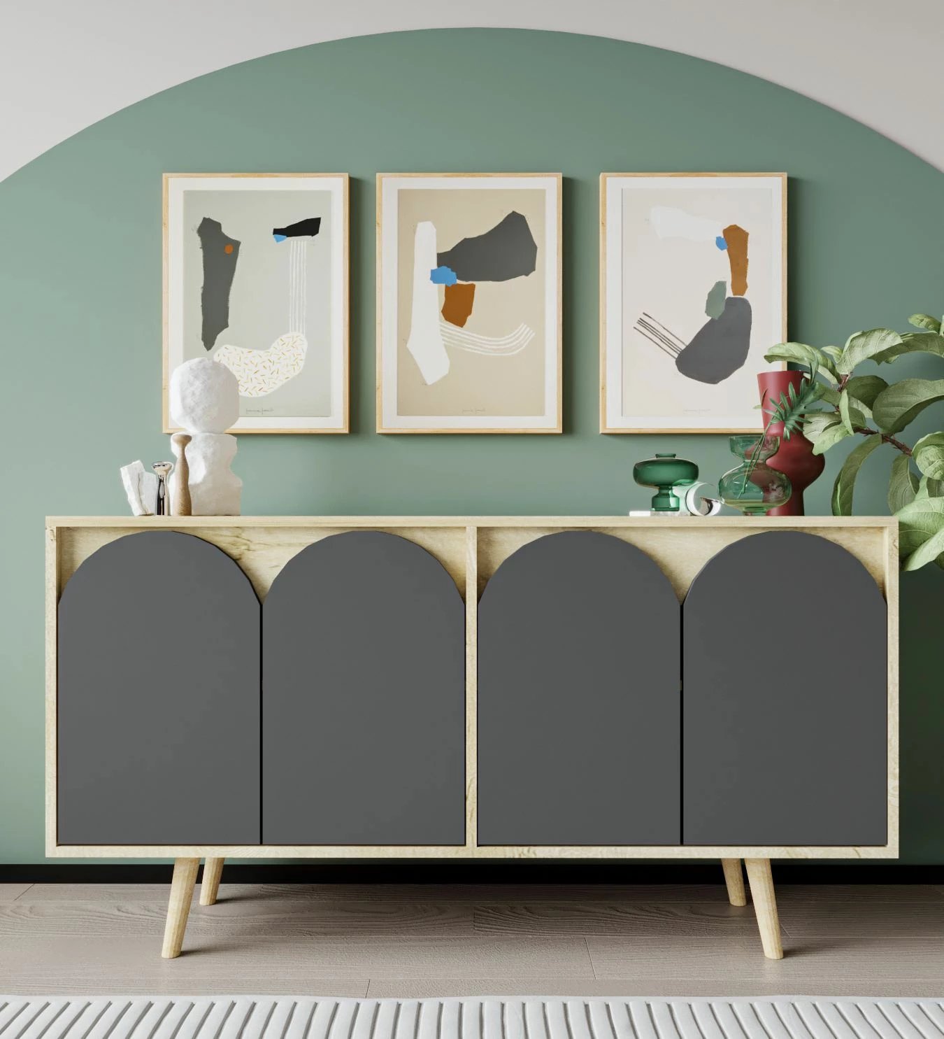 Konsol Skye Decor, Venezia 150, ngjyrë lis safir dhe antracit