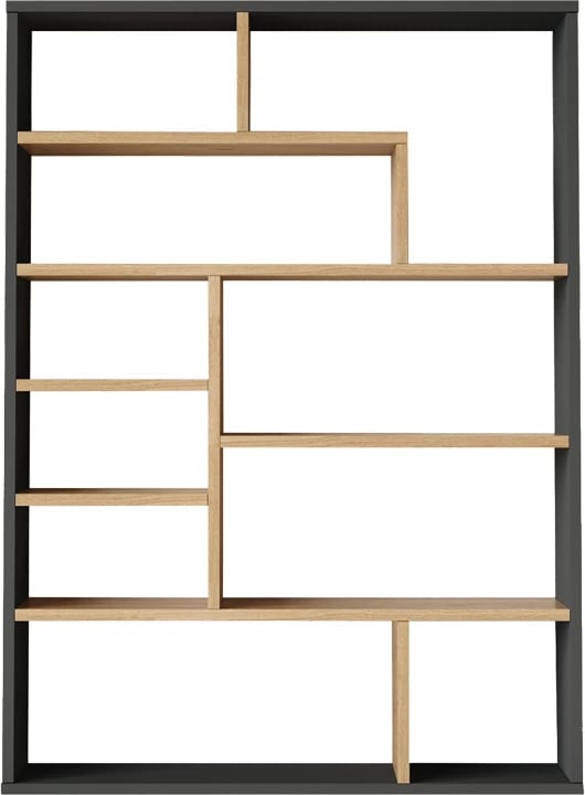 Raft librash Decora, hije natyrale-antracit, 90x22x123.6cm