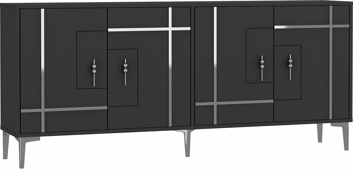 Konsol Skye Decor, ngjyrë antracit dhe argjendi