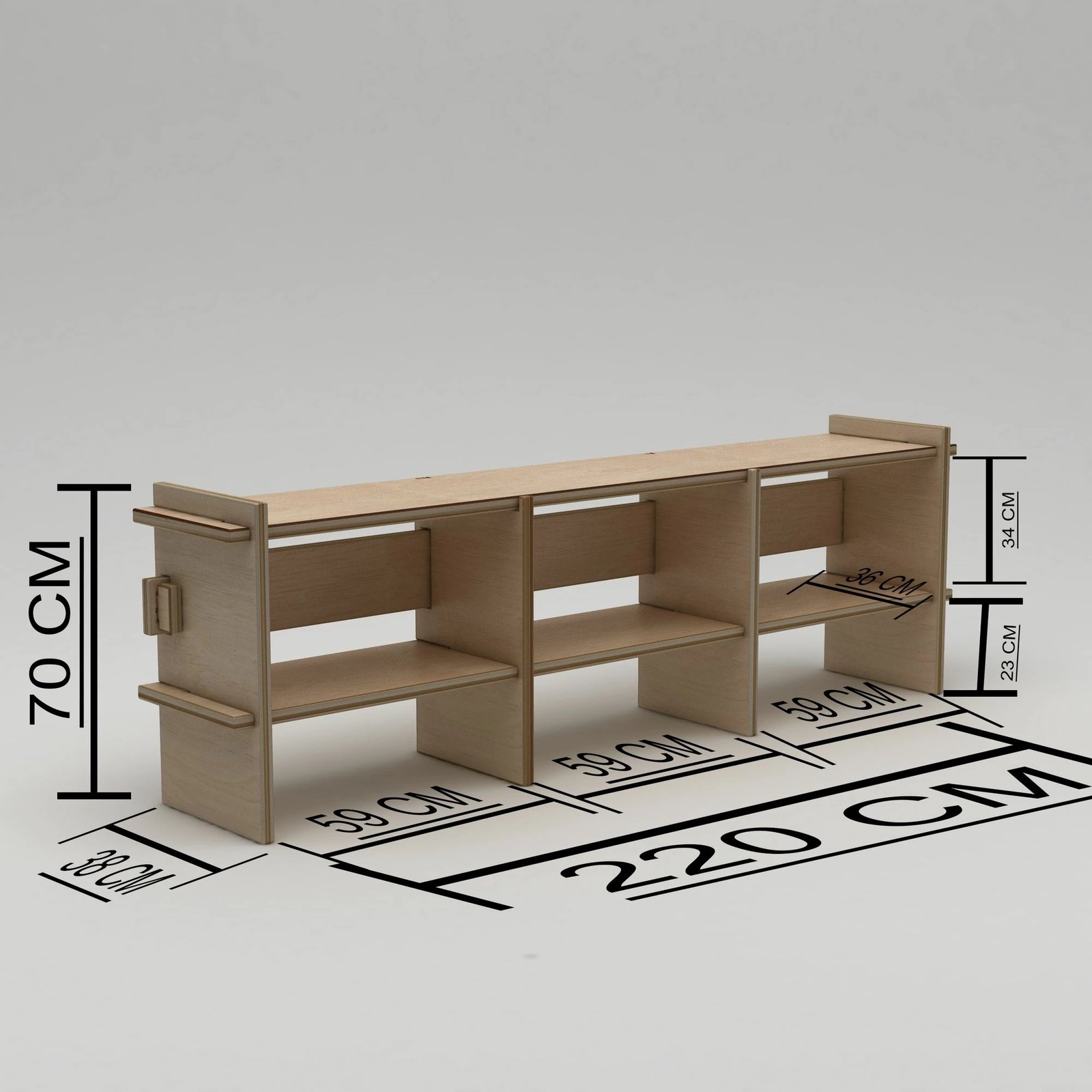 Komodë për TV Skye Decor, ngjyrë druri natyral, Lucis