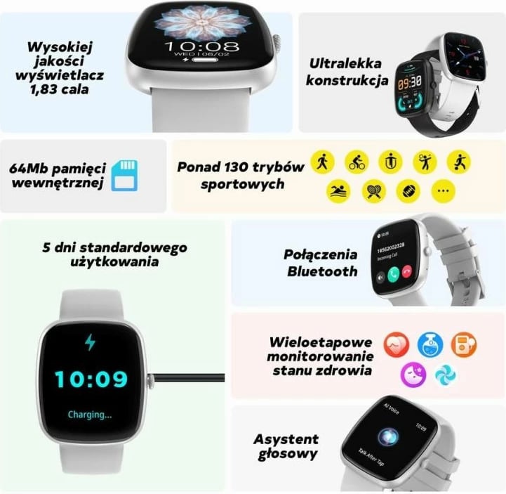 Smartwatch për femra Gravity, e zezë