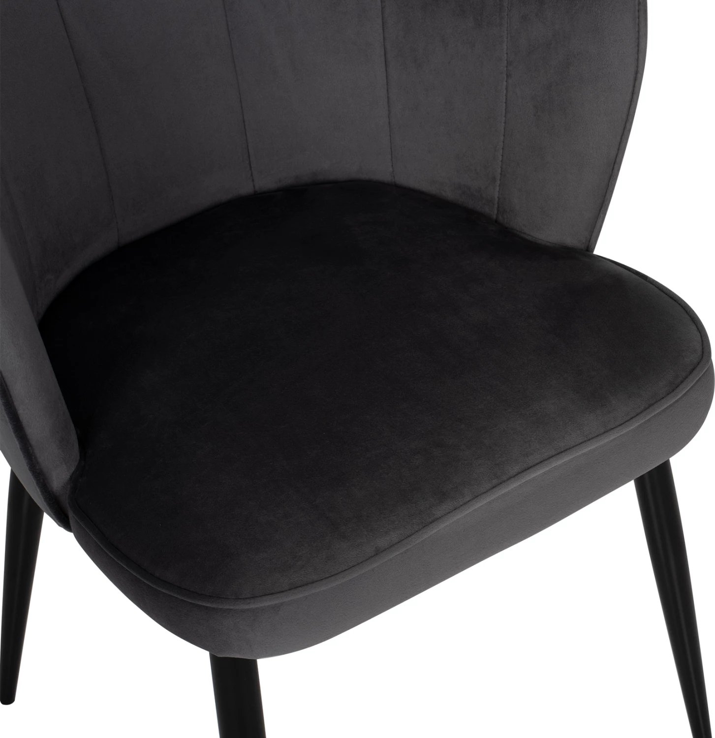 Karrige AVIE FH8737.01 kornizë metalike dhe kadife gri 48x48x85Hcm., set prej 2 copë