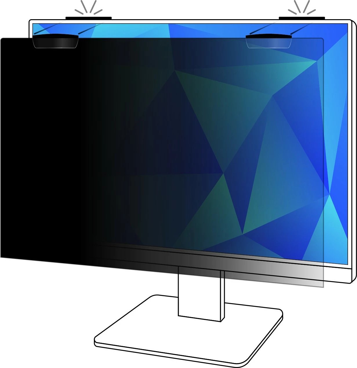 Filtër privatësie 3M PF245W9EM për monitor 24.5 inç, magnetik, anti-reflektues, i zi