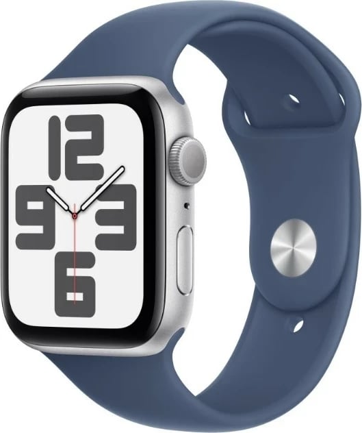 Smartwatch Apple Watch SE 44mm, 32GB, Silver, Bandë Sportive Denim