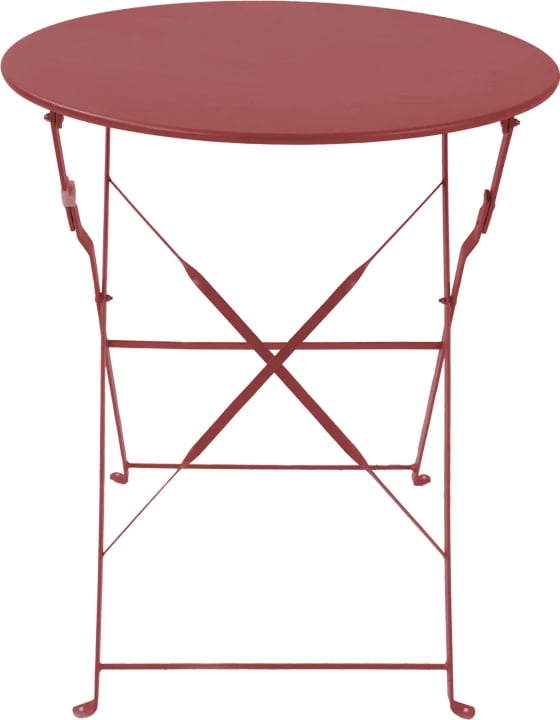 Tavolinë Bistro palosëse, metalike, ngjyrë terrakote, D60x71cm