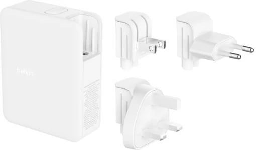 Karikues muri Belkin WCH014btWH, 140W, 4 porta (3x USB-C, 1x USB-A), i bardhë, me priza UK/EU/US