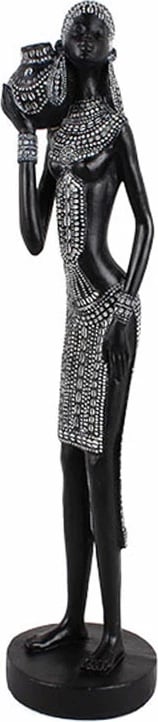 Figurë dekorative IRAMBA 2, polirezine, e zezë-bardhë, 9x9x35cm