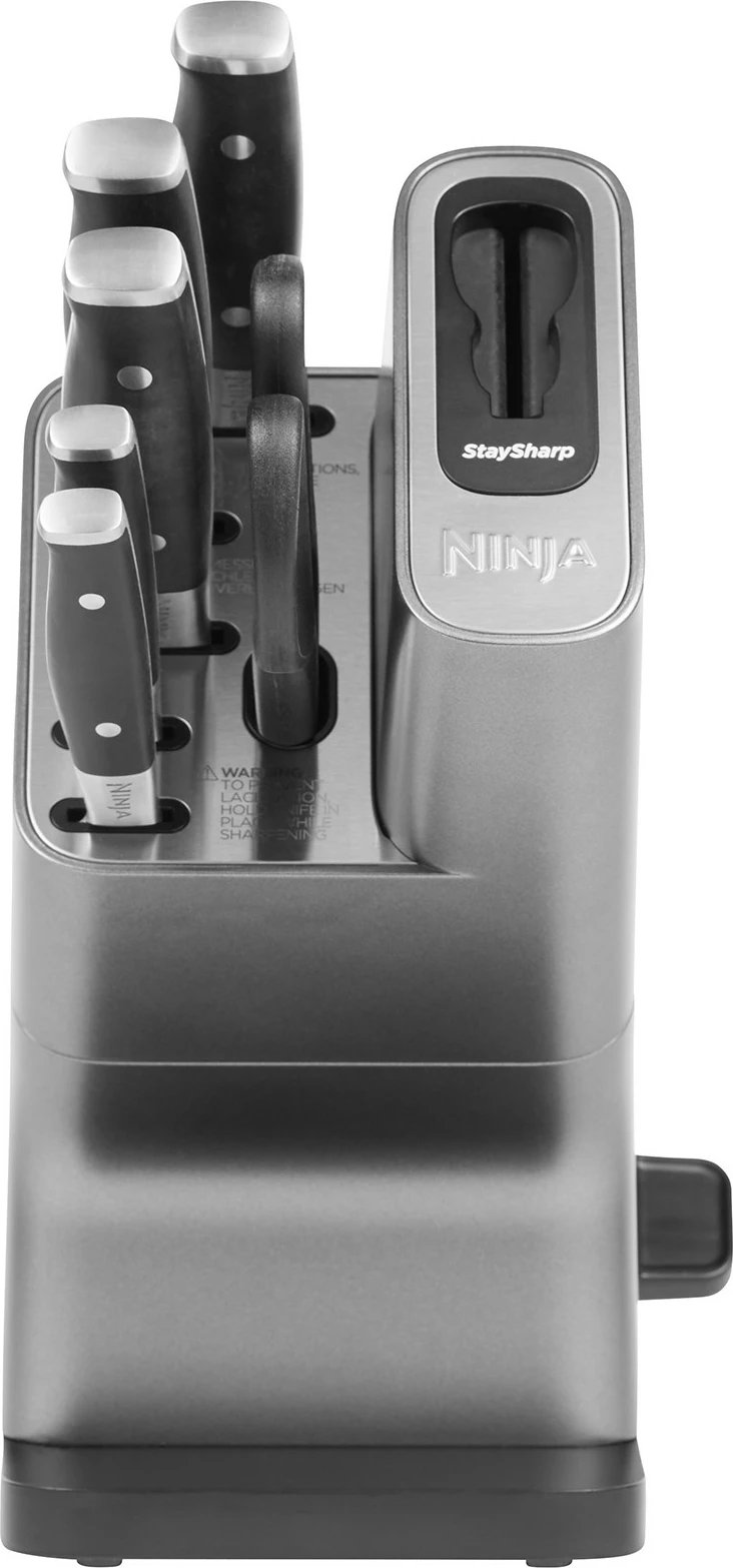 Set thika Ninja StaySharp me bllok mprehës, inox, zi/argjendtë
