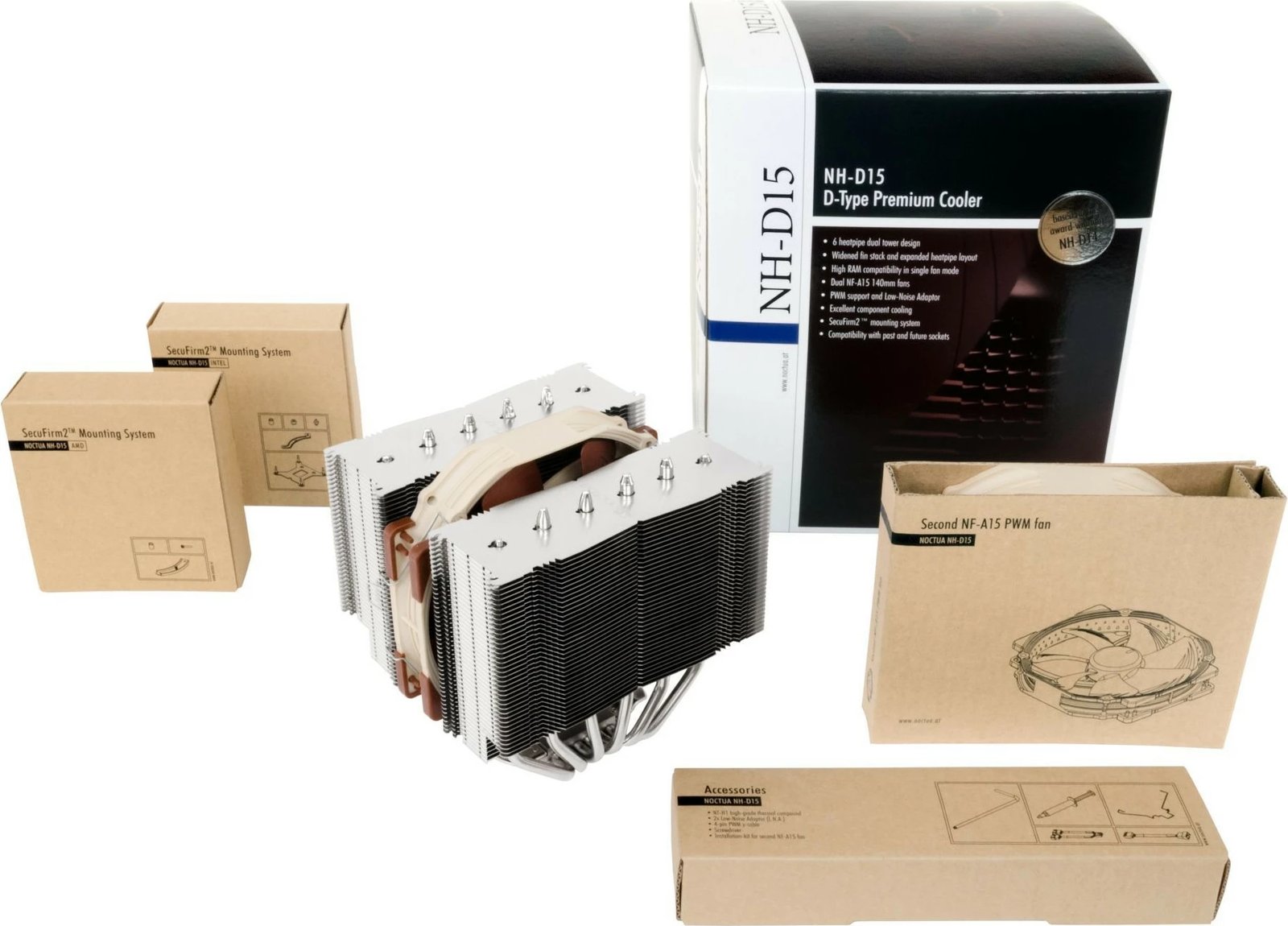 Ftohës Noctua NH-D15, 14 cm, 300-1500 RPM, 24.6 dB, 140.2 m³/h