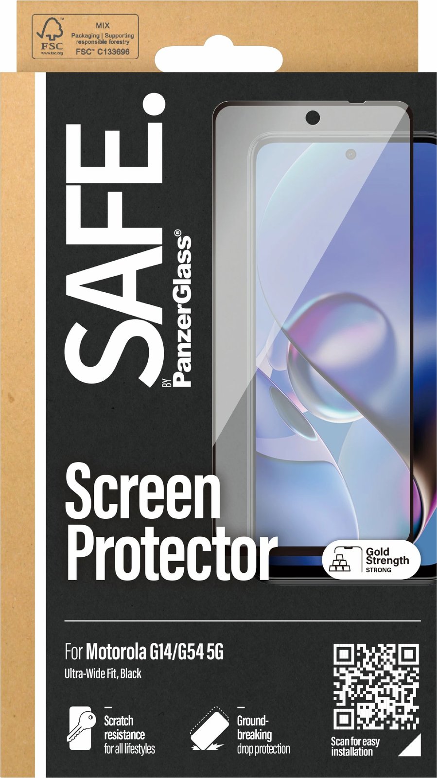 Mbrojtës ekrani PanzerGlass SAFE. për Motorola G14 4G, transparent