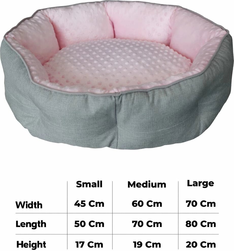 Shtrat për kafshë, ngjyrë rozë, Princess M, 60x70x10cm