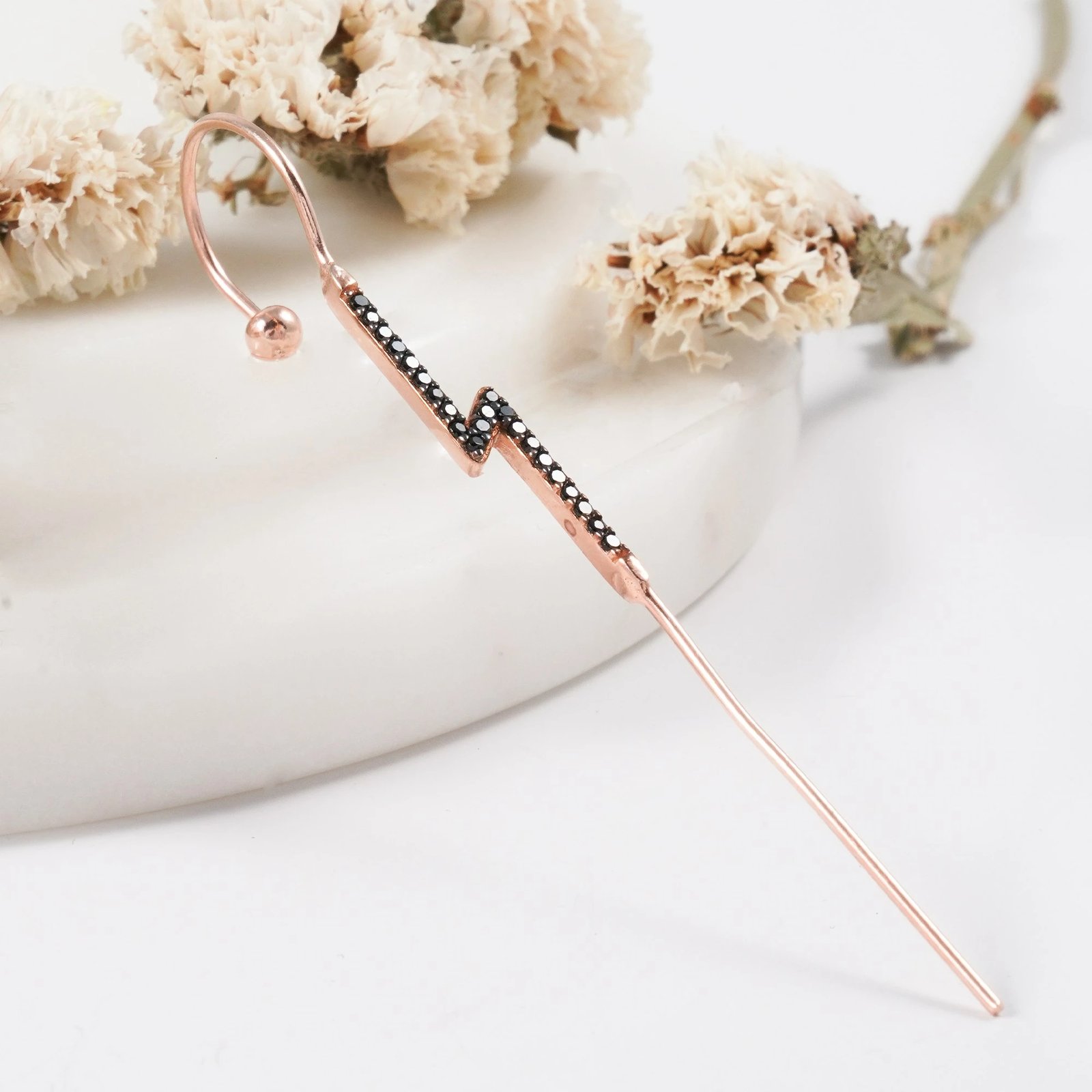 Vath argjendi Jumeon, rozë gold dhe e zezë, 10701SYH