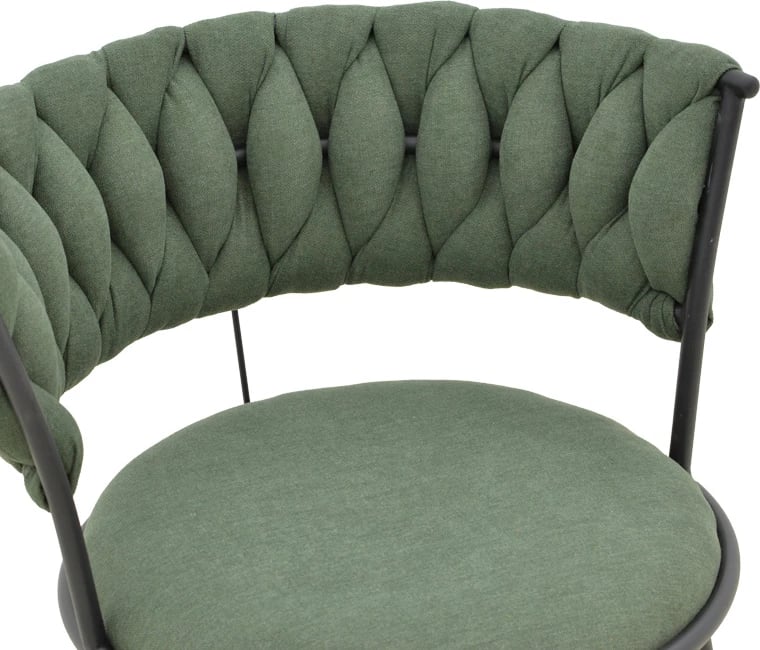 Set 2 ulëse Alkia I, stof chaki, këmbë metalike të zeza, 57x58.5x72cm