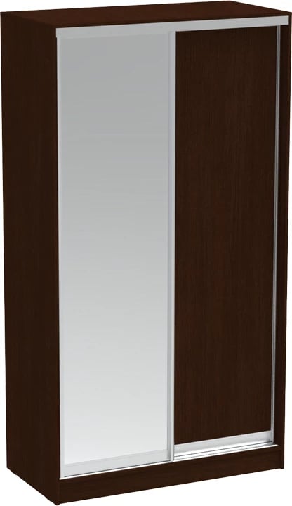 Dollap me dy dyer rrëshqitëse, pasqyrë, ngjyrë wenge, 120x60x220cm