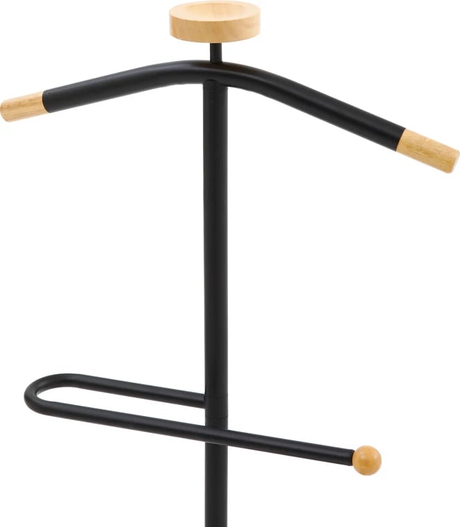 Varëse rrobash Jolma, metal dhe dru, ngjyrë e zezë-natyrale, 30x111cm