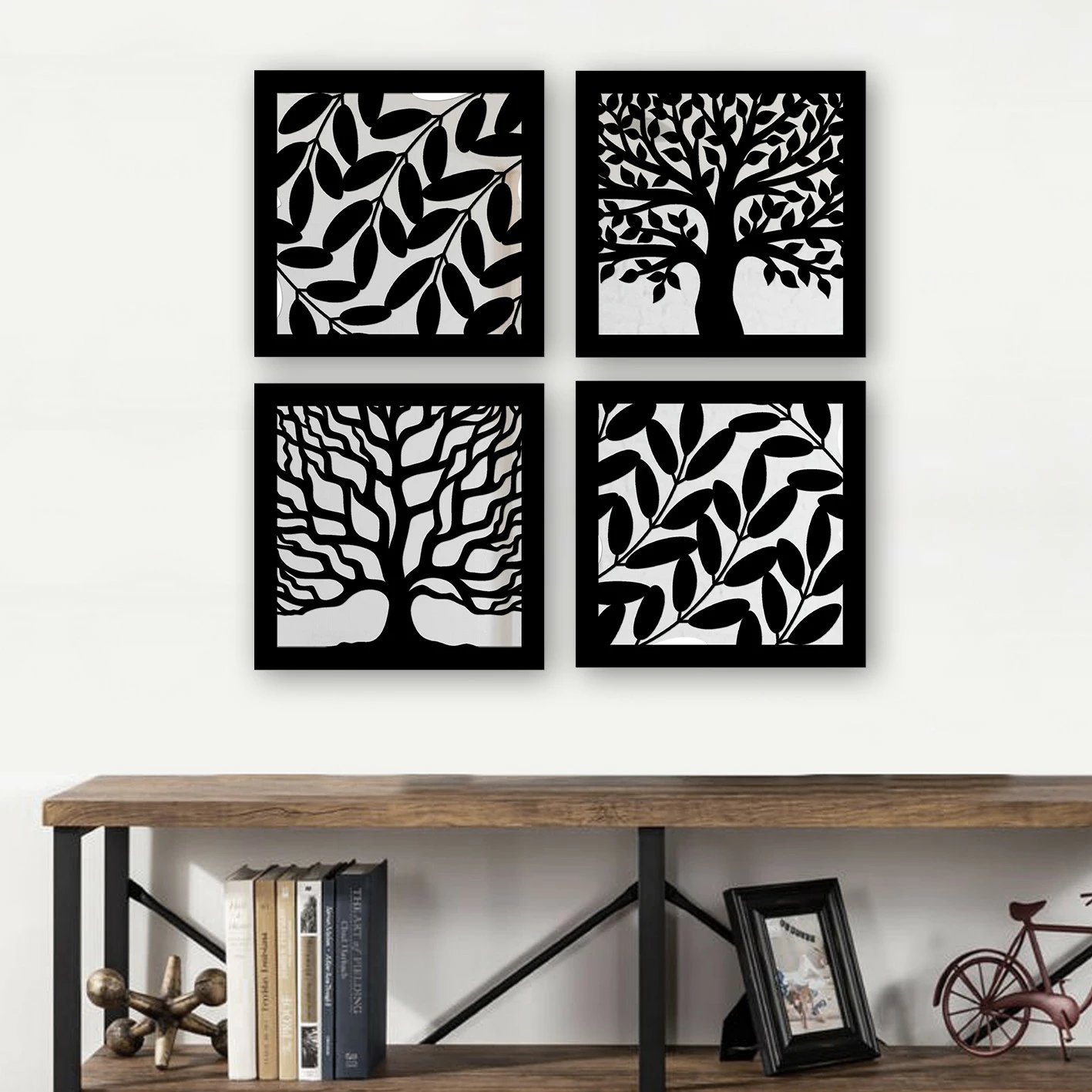 Set pasqyrash (4 copë), Wallity, SYH7436502136139, ngjyrë argjendi