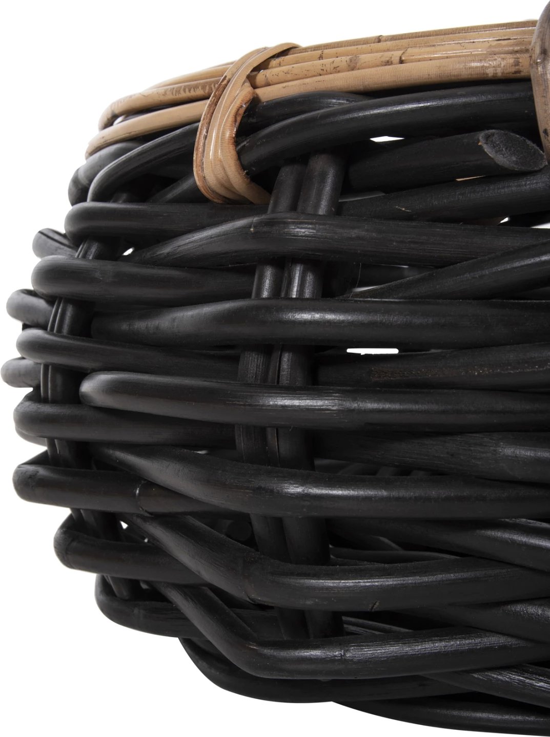 Shportë dyshemeje POTTS FH4378 CL rattan, ngjyrë zezë & natyrale, Φ62x36H cm