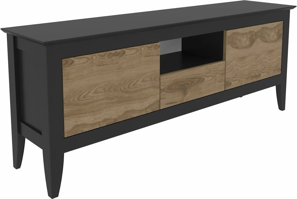 Komodë TV Skye Decor, moderne, ngjyrë e zezë dhe lisi oud