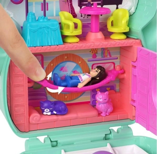 Set lodrash Polly Pocket Sail Kitty, Mattel, JFG56/JCR37, me 1 mini kukull dhe 10 aksesorë, shumëngjyrësh