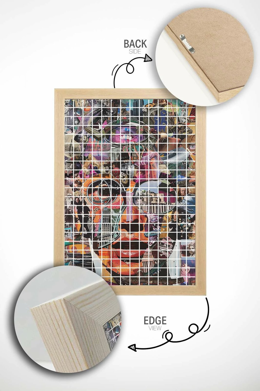 Pikturë dekorative me kornizë, Wallity Popkare18, shumëngjyrëshe, 33x48cm