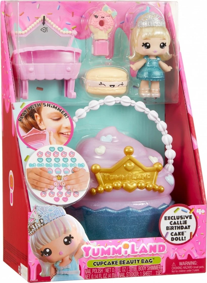 Set lodrash me kukull, MGA Yummiland 546733-EUC, Beauty Bag Cupcake me lip gloss, 4+ vjeç, set aksesorësh