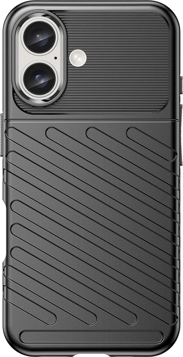 Mbështjellës Hurtel Thunder Case për iPhone 16 Plus, TPU, i zi