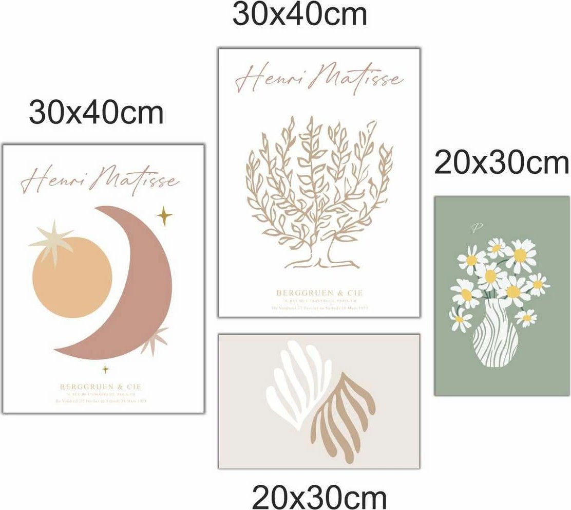 Pikturë dekorative MDF (4 copë), Wallity, shumëngjyrëshe, Mdf - 00134