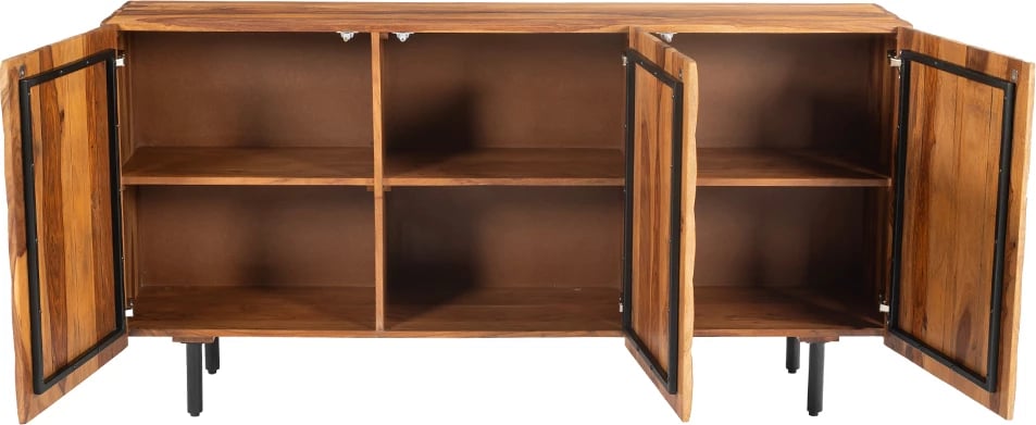 Komodë anësore CHOCOLAT, 3 dyer, ngjyrë arre, 162x42x80