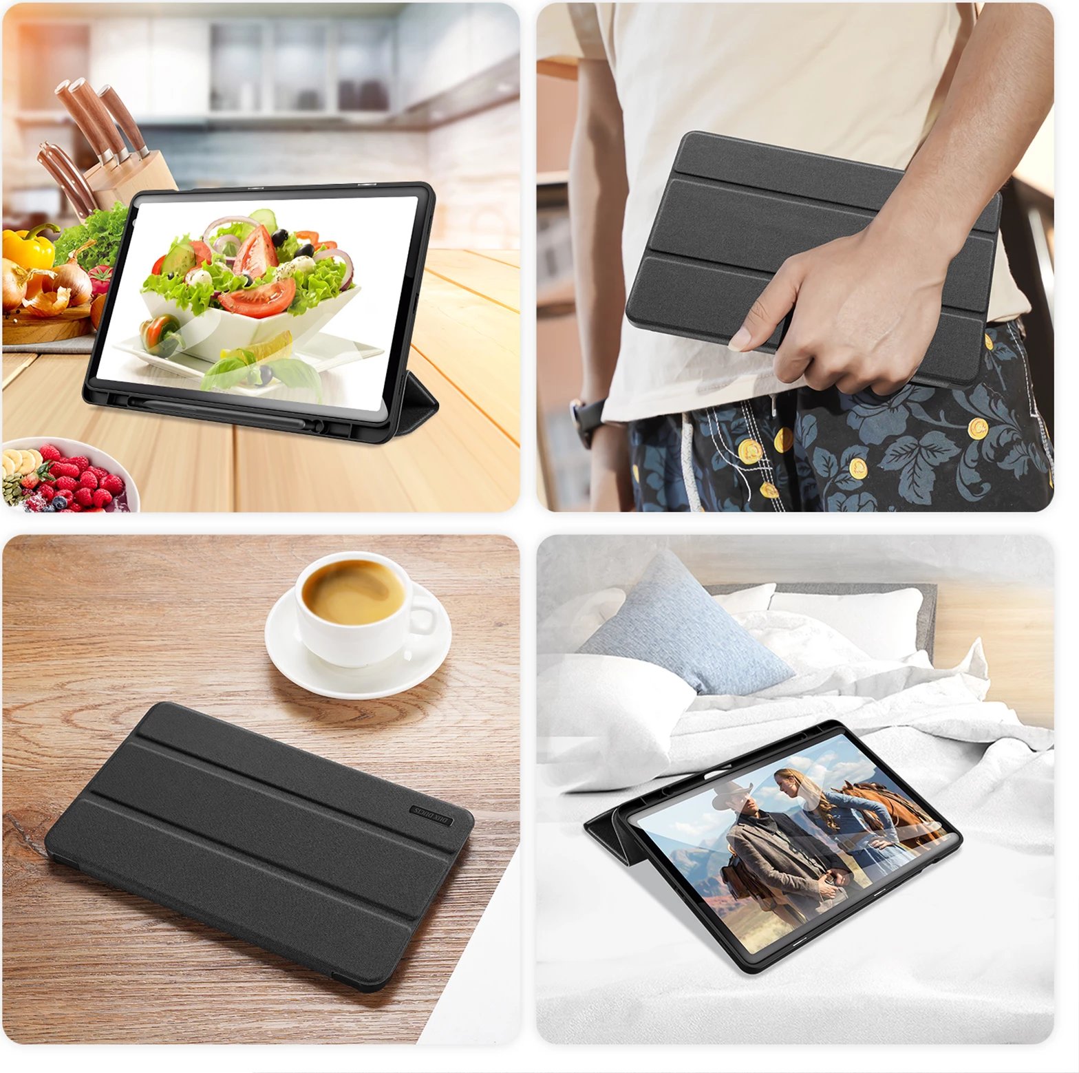 Mbështjellës tabletë Dux Ducis Domo për Samsung Galaxy Tab S9 FE, i zi