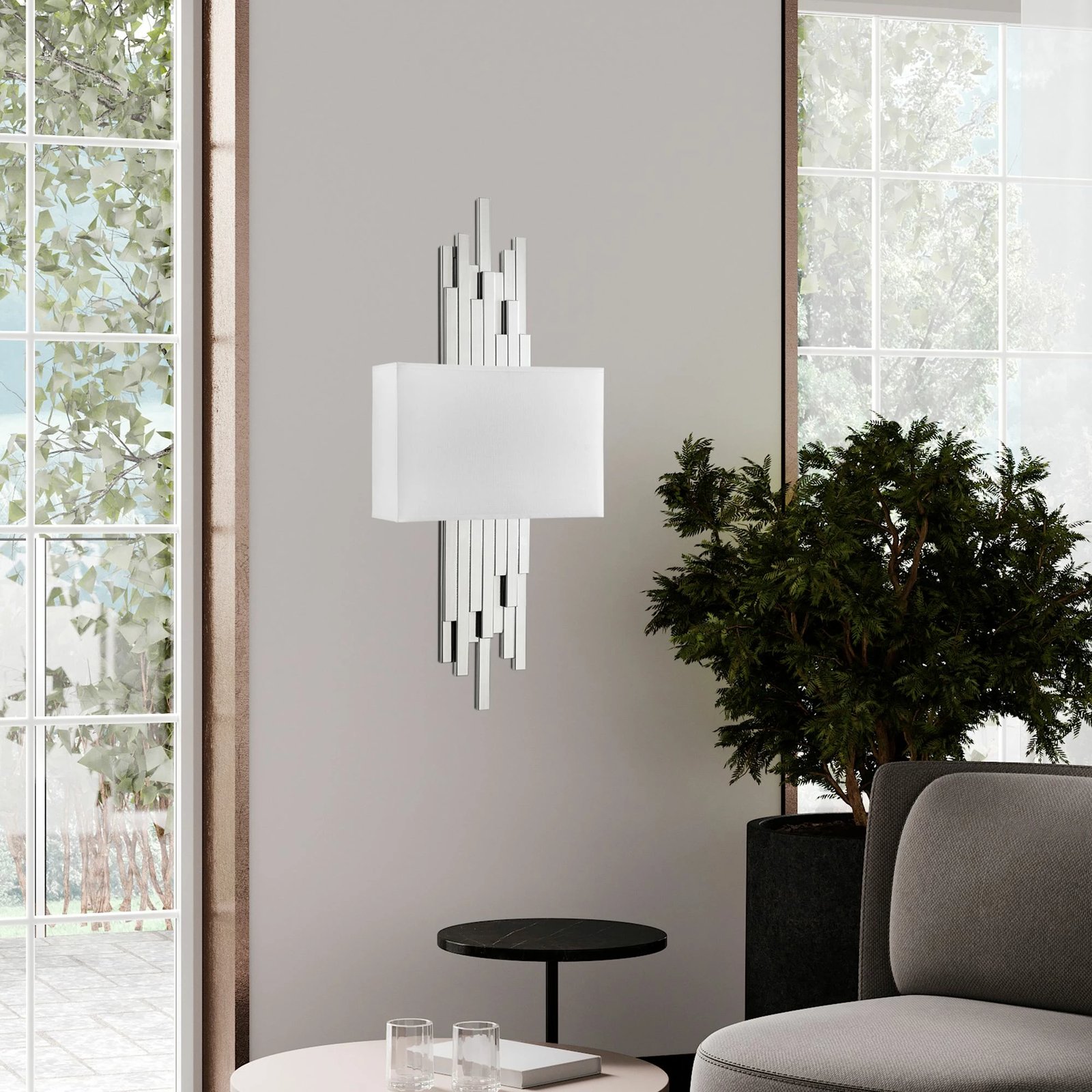 Llambë muri Opviq, Axıs - 15121, metal dhe pëlhurë, e bardhë