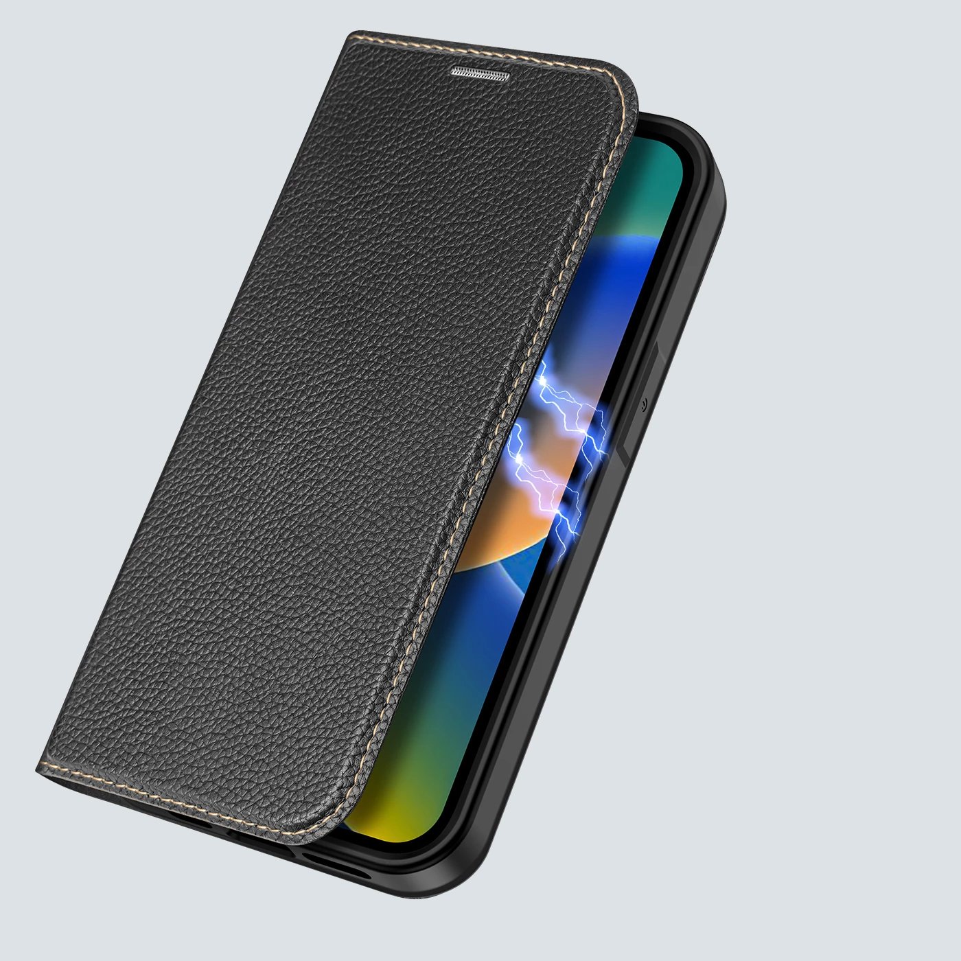 Mbështjellës Dux Ducis Skin X2 për iPhone 14 Plus, me kapak magnetik, i zi