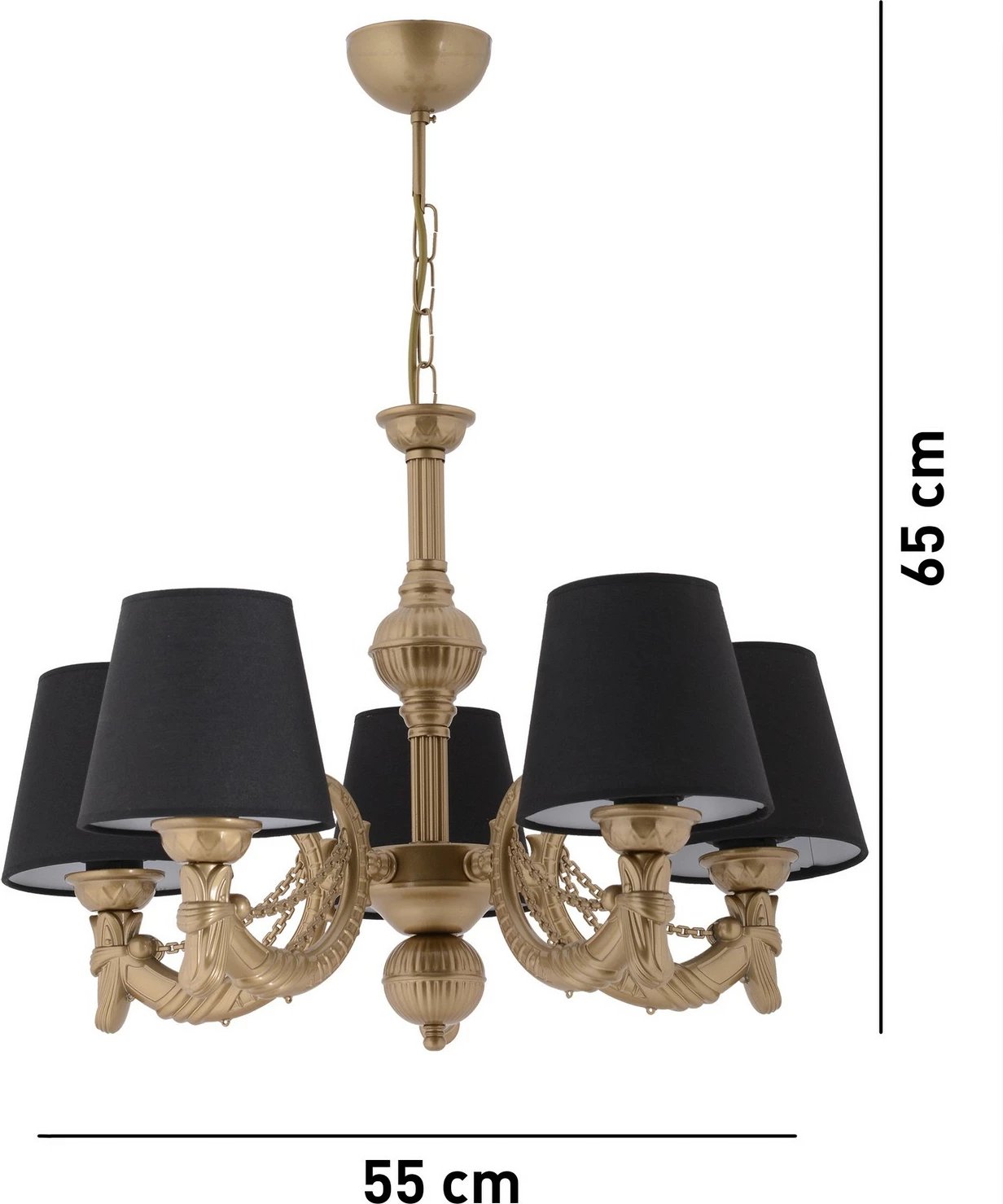 Llambadar Opviq Fiona Chain, e zezë dhe ari