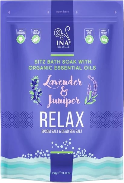Kripë banje për femra INA ESSENTIALS Relax me livando dhe dëllinjë, 330g