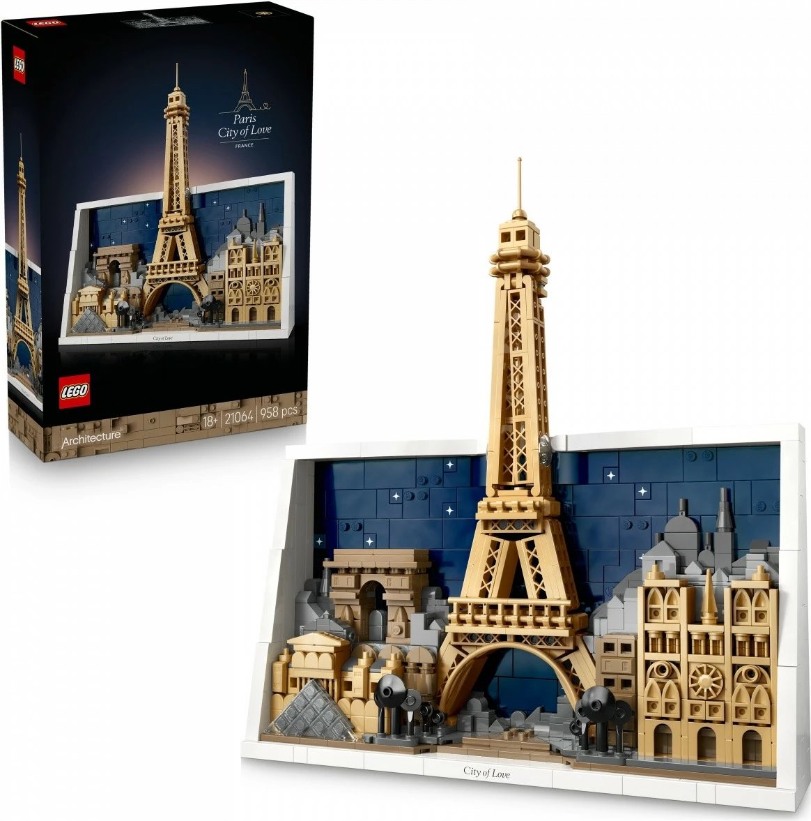 set ndërtimi, LEGO, Architecture 21064 Paris City of Love, 958 pjesë, për moshë 18+, set i madh