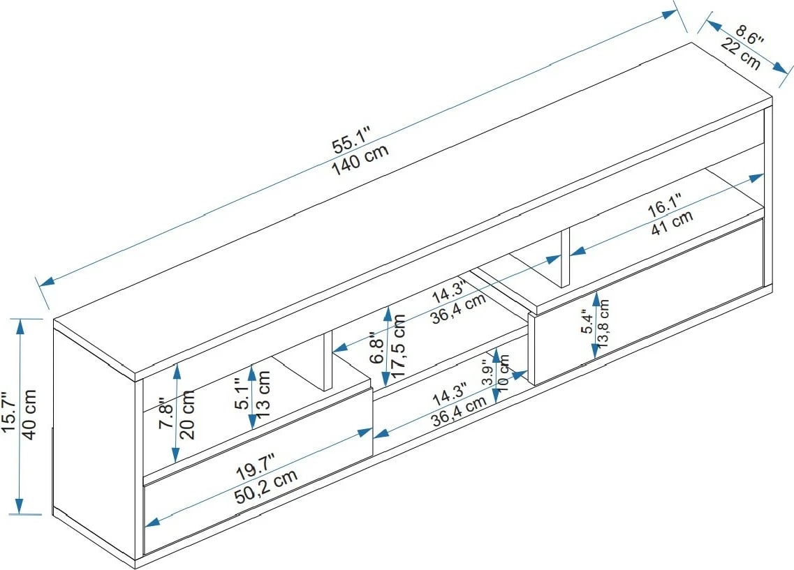 Komodë televizori Hanah Home, Lisa, ngjyrë antracit