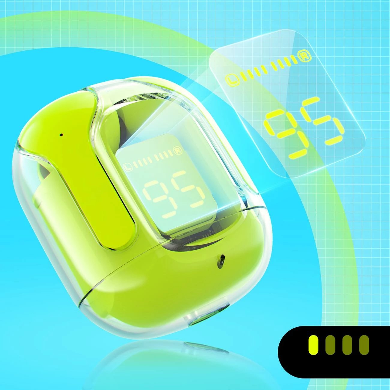 Kufje Acefast T6 TWS, wireless, Bluetooth 5.0, me kuti karikimi, Gjelbër