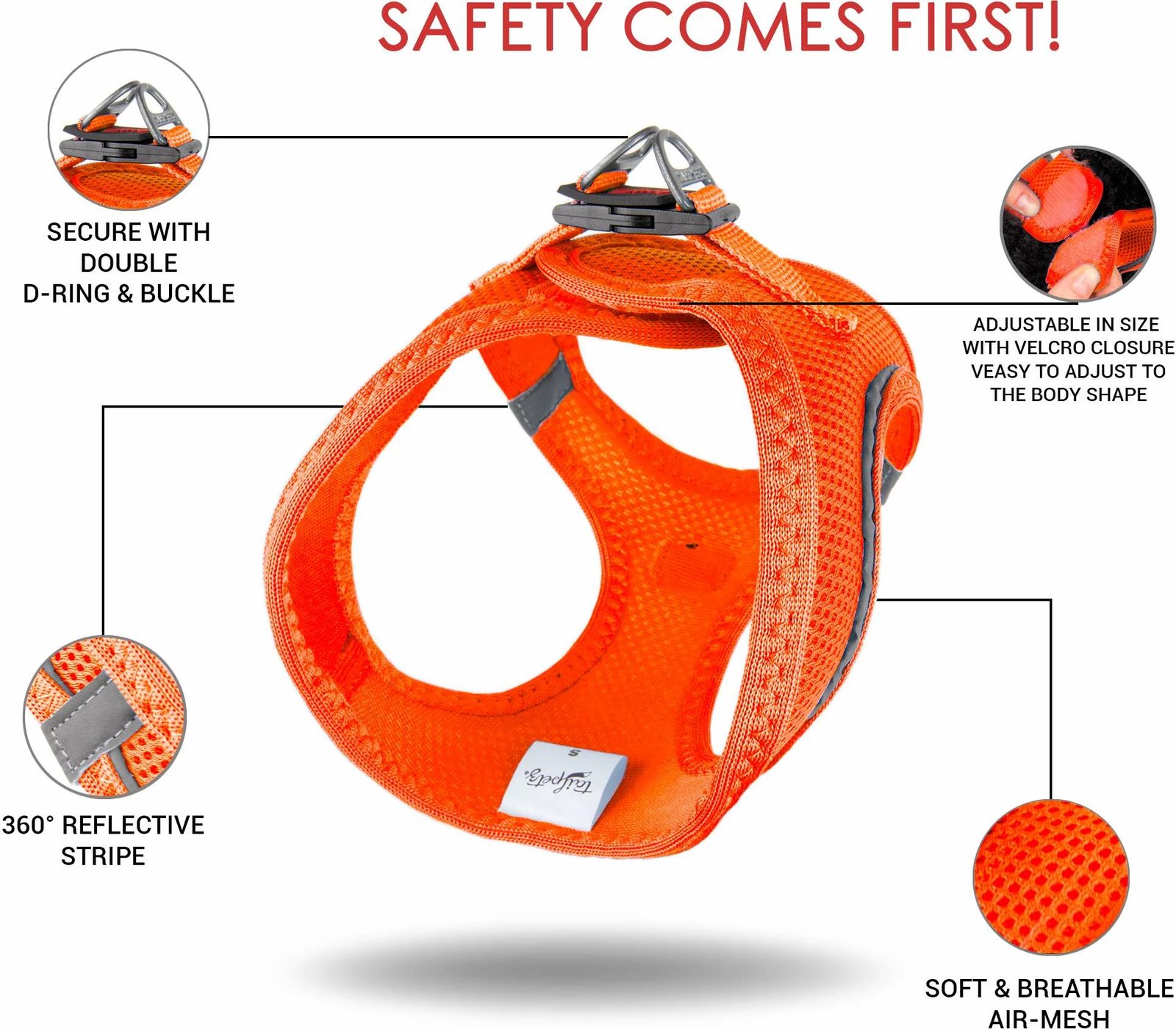 Parzmore për qen, Air-Mesh, ngjyrë portokalli Neo