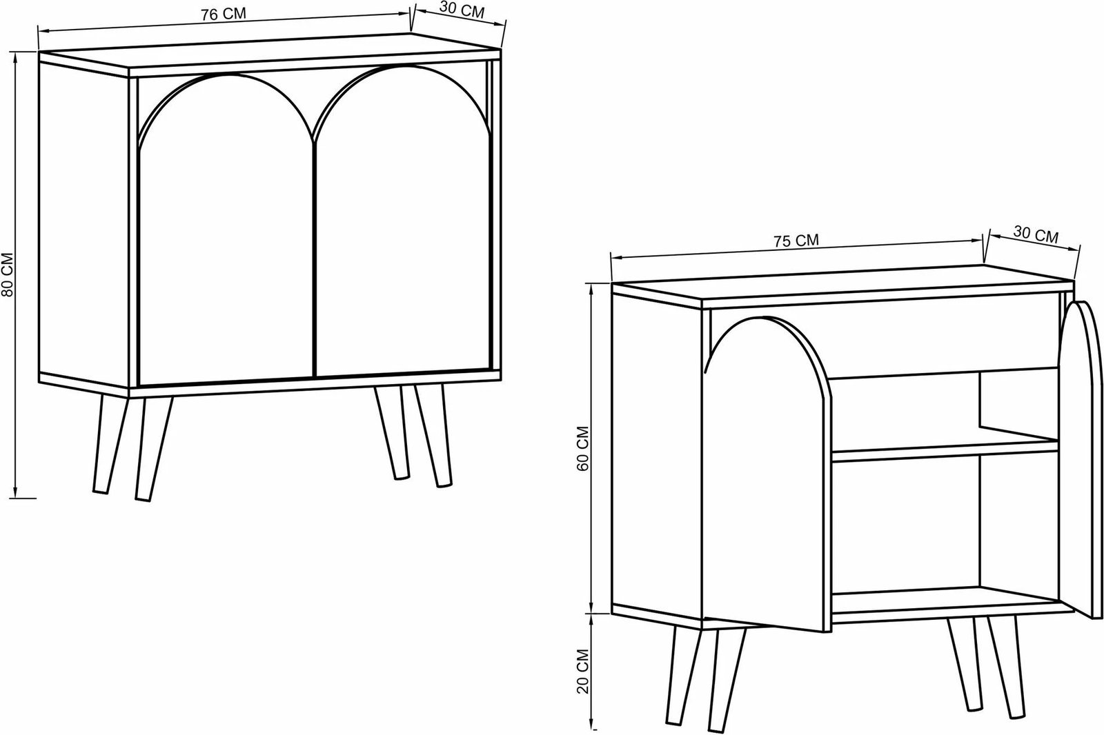 Konsol Skye Decor, Venezia 75, ngjyrë lis safir, e bardhë