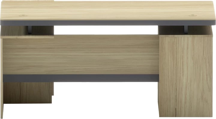 Tavolinë profesionale Lotus me kënd të djathtë, ngjyrë natyrale-antracit, 200x160x76cm