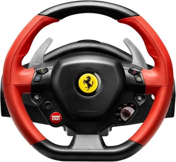 Timon lojrash Thrustmaster Ferrari 458 Spider 4460105 për Xbox One, USB, me pedale, zi e kuqe