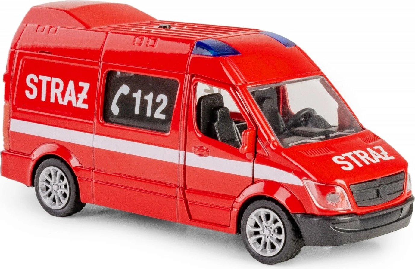 Lodër veturë zjarrfikësash Daffi B-431, metal/plastik, me drita e zë, e kuqe