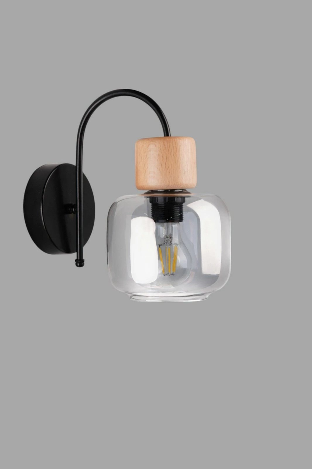 Llambë muri Opviq, 9069-1A, gri, lisi, e zezë