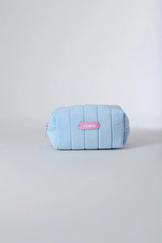 Noelle Cosmetic Bag Plush Pouch Blue