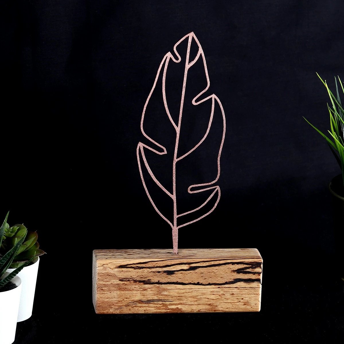 Objekt dekorativ Feather Mini, bronzi, Evila Originals